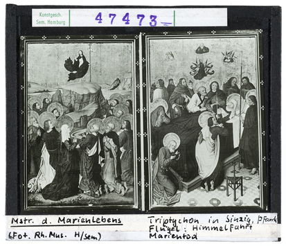 Vorschaubild Meister des Marienlebens: Triptychon mit Christi Himmelfahrt und Marientod. Sinzig, Pfarrkirche 